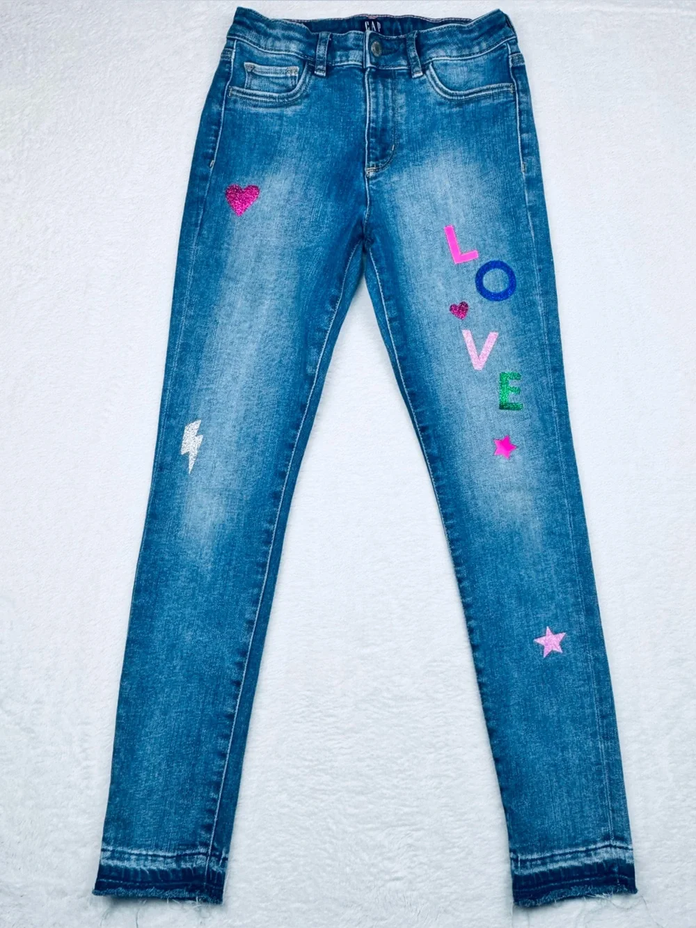 GAP lot of 2 girls pants. Both size 12. Corduroy. High rise. Flare. Glitter.